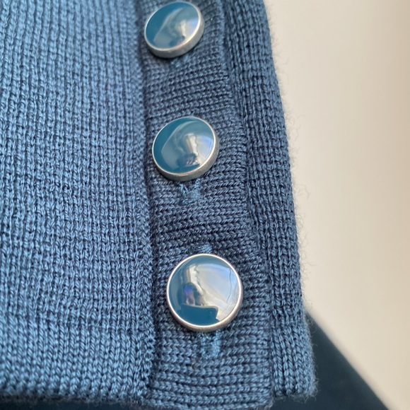 Talbots dark teal blue/green Long Line Open Cardigan patch pockets NWT size M - Picture 5 of 7